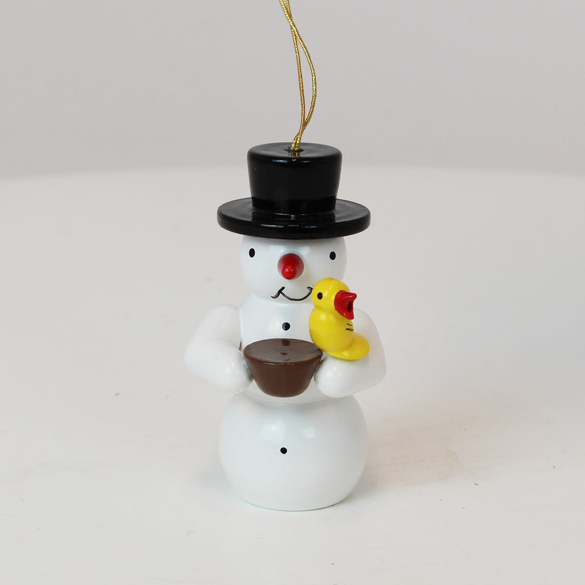 Christbaumschmuck Schneemann mit Vogel und Schale