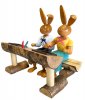 71192 Hasenschule - Bank + 2 Hasen - 22 cm