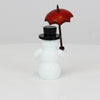 Schneemann mit Stockschirm
