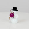 Schneemann mit lila Lampion