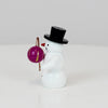 Schneemann mit lila Lampion