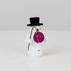 Schneemann mit lila Lampion