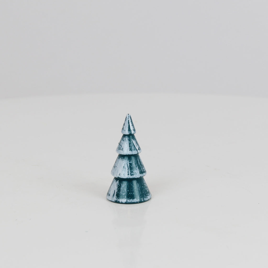 Deko-Ringbaum Grün-Weiß, glänzend – 3,5 cm