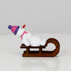 Schneemann auf Schlitten
